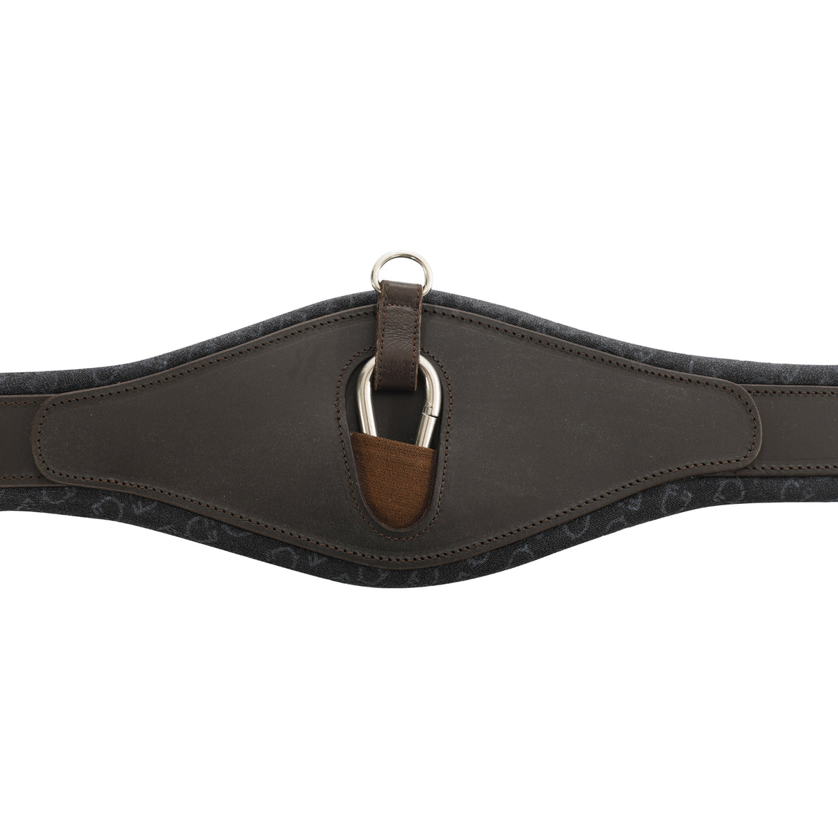 Equestro Jumping Girth Shaped Leather #colour_brown