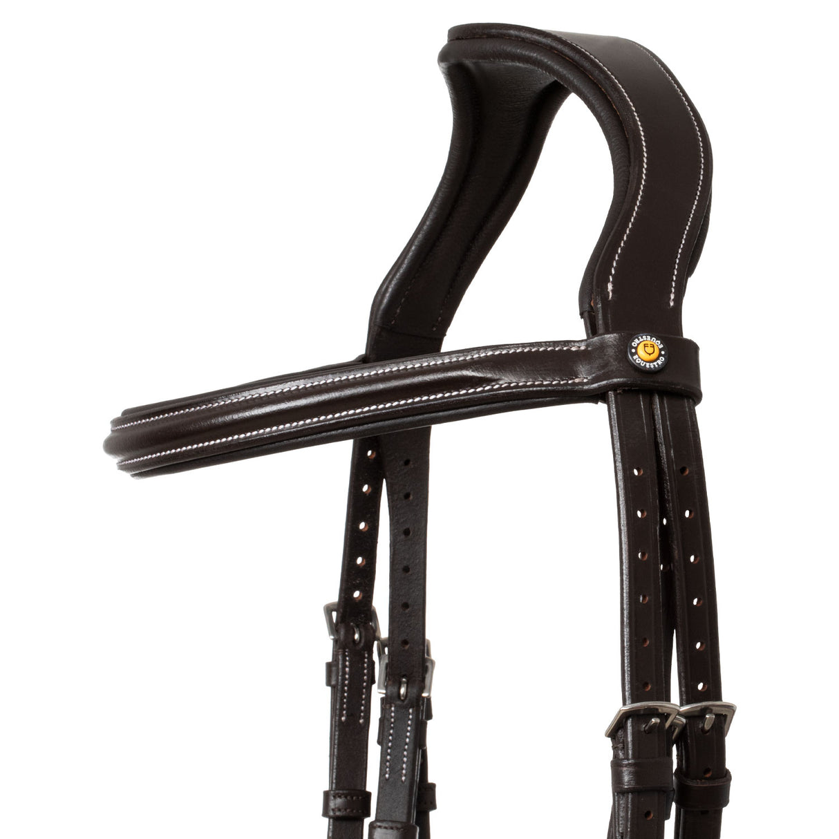 Equestro Raised And Padded Anatomical Bridle #colour_brown