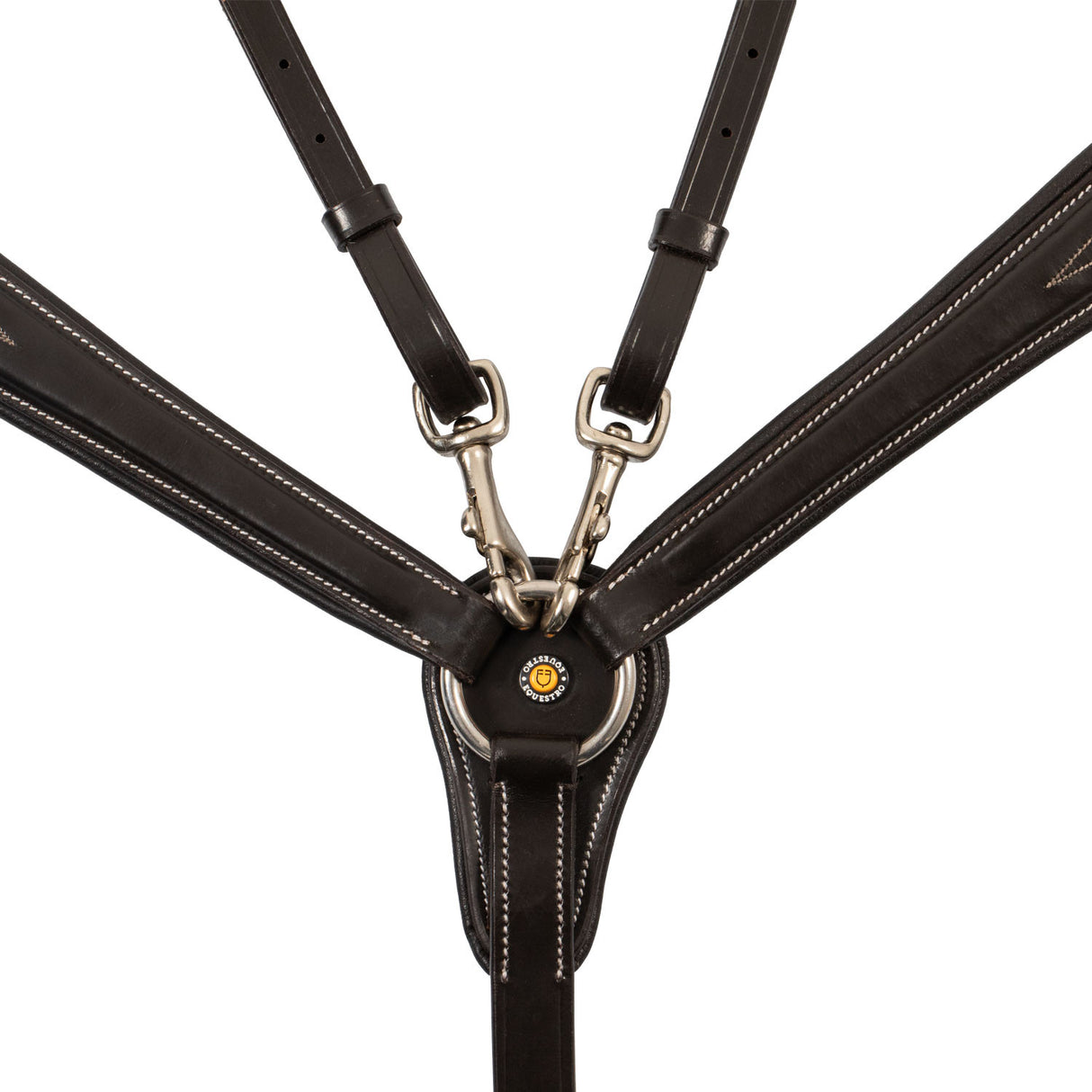 Tanned leather fork breastplate with embroideries