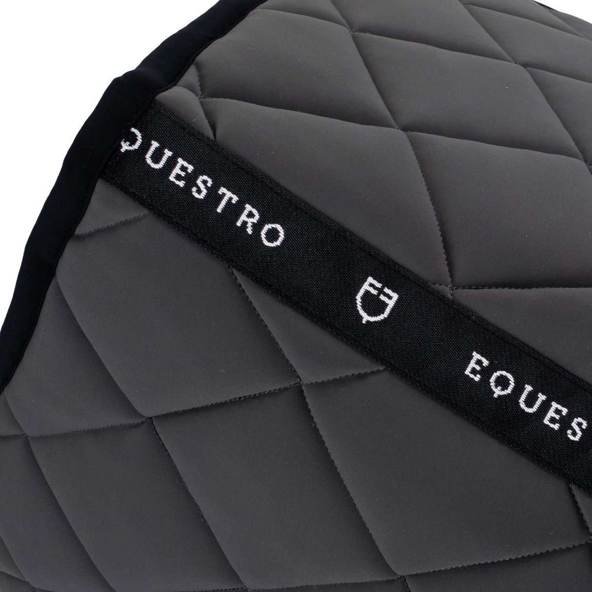Equestro Jumping Saddle Pad With Embroidered Logo Black Line Edition