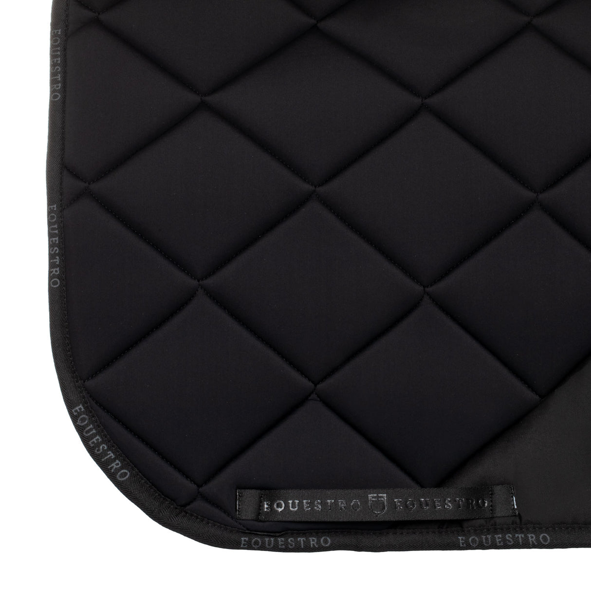 Equestro Dressage Saddle Pad Rhinestone Logo #colour_black