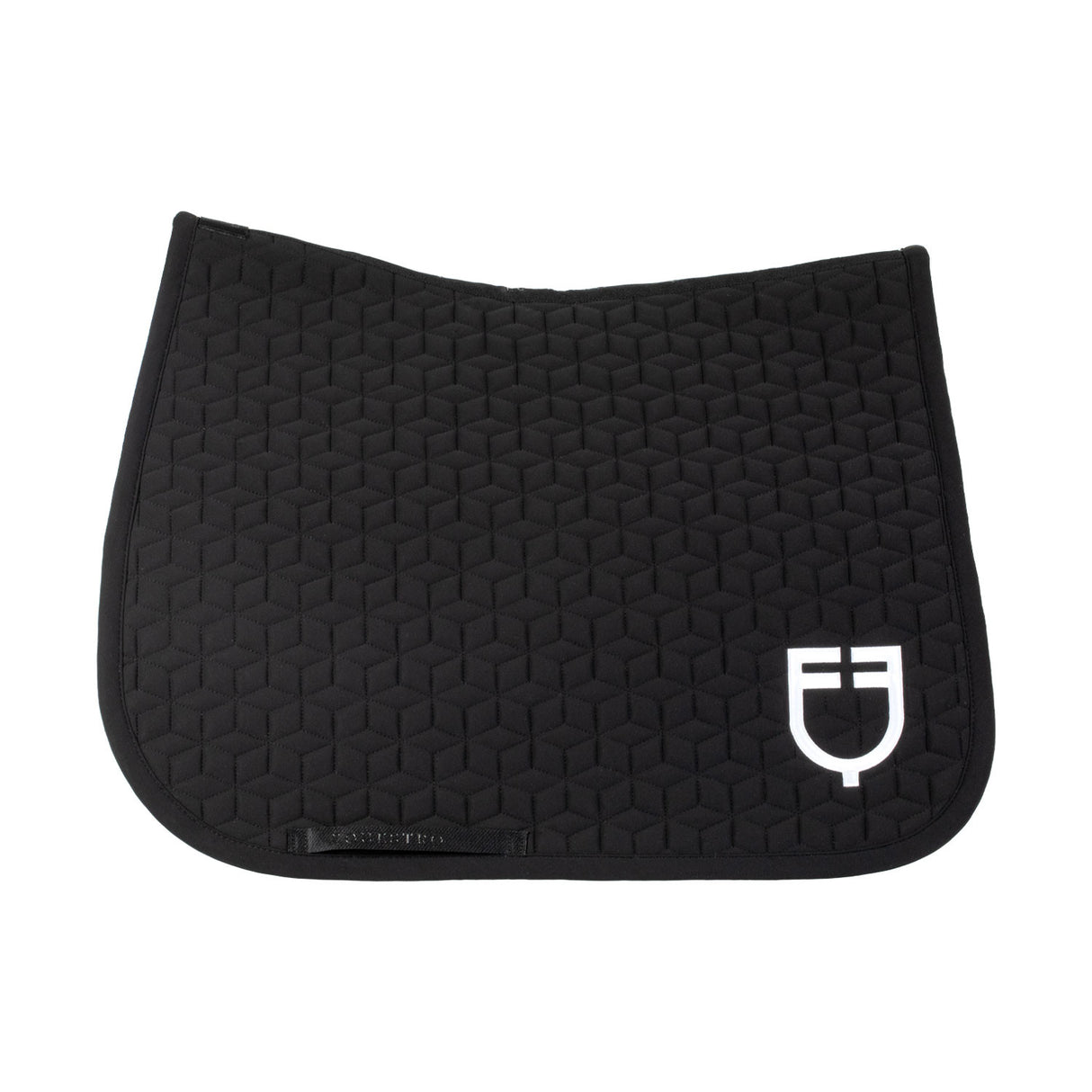Dressage saddle pad with cube quilting