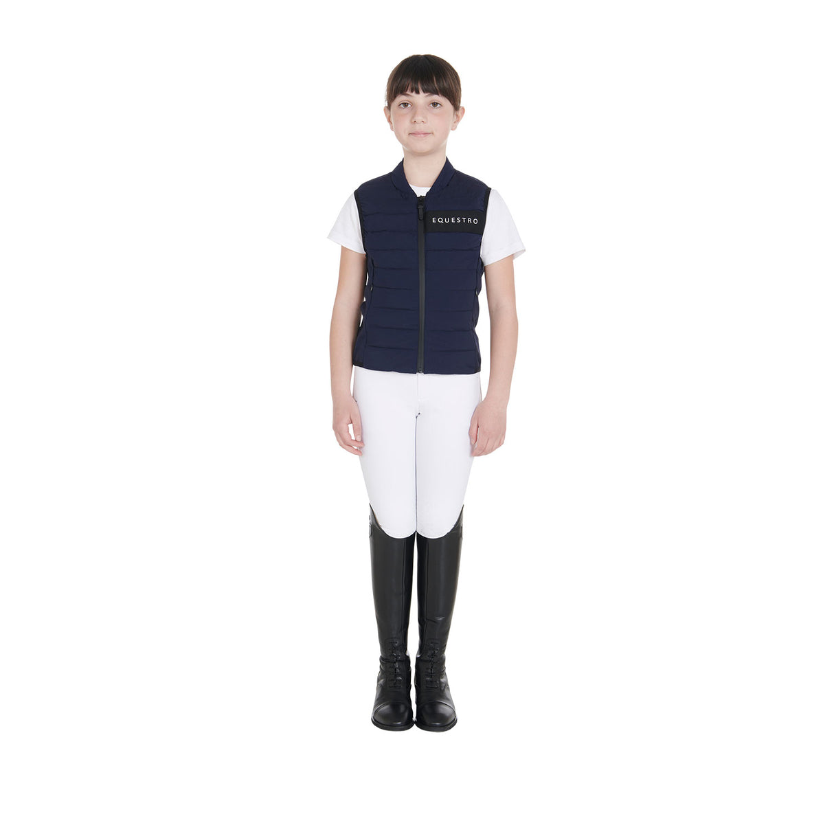 Equestro Kids' Vest In Technical Fabric #colour_blue