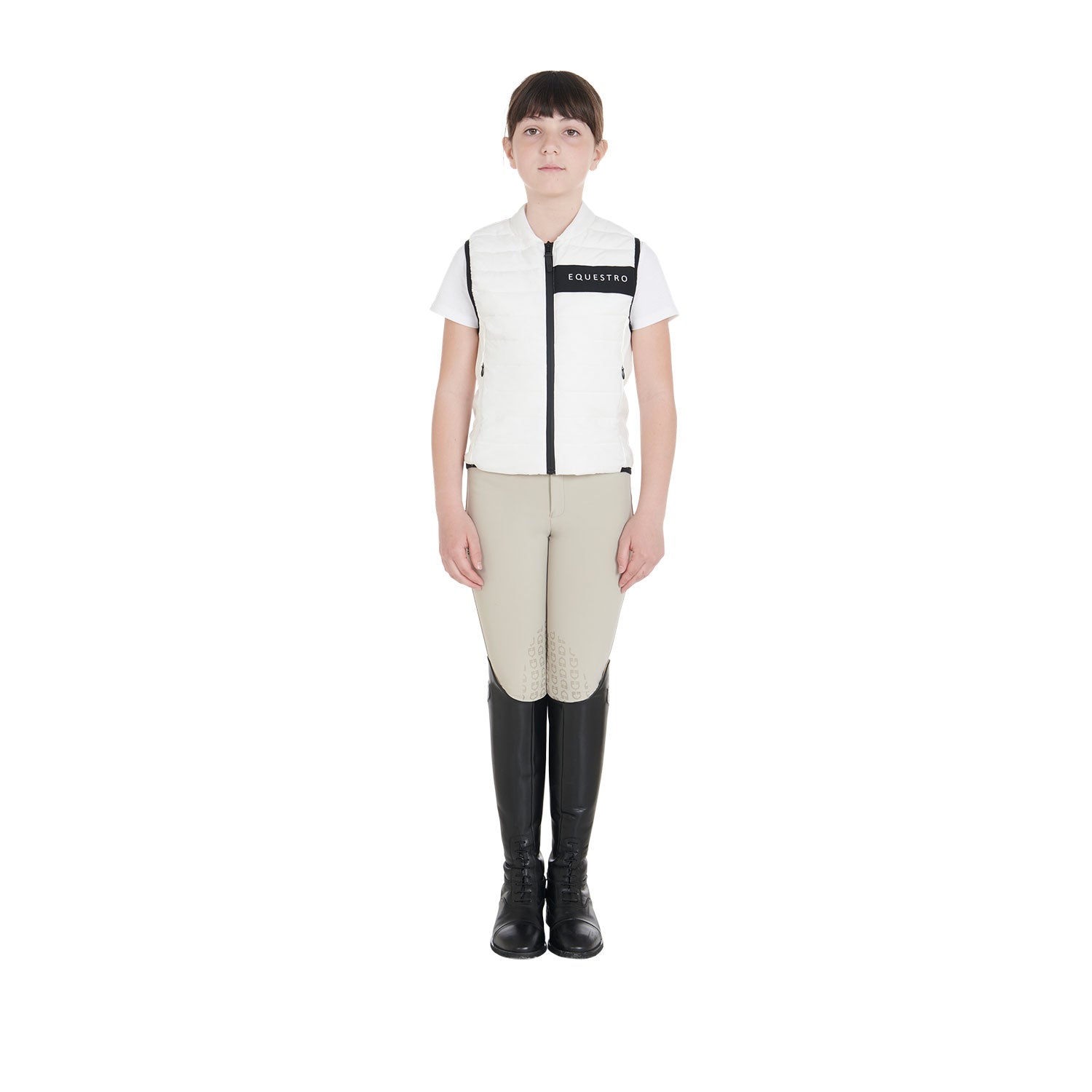 Equestro Kids' Vest In Technical Fabric #colour_white
