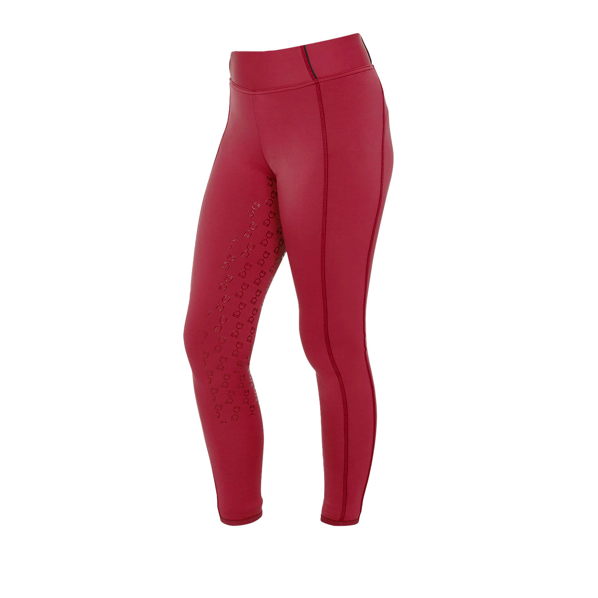 Equestro Girls' Slim Fit Grip Leggings With Logo