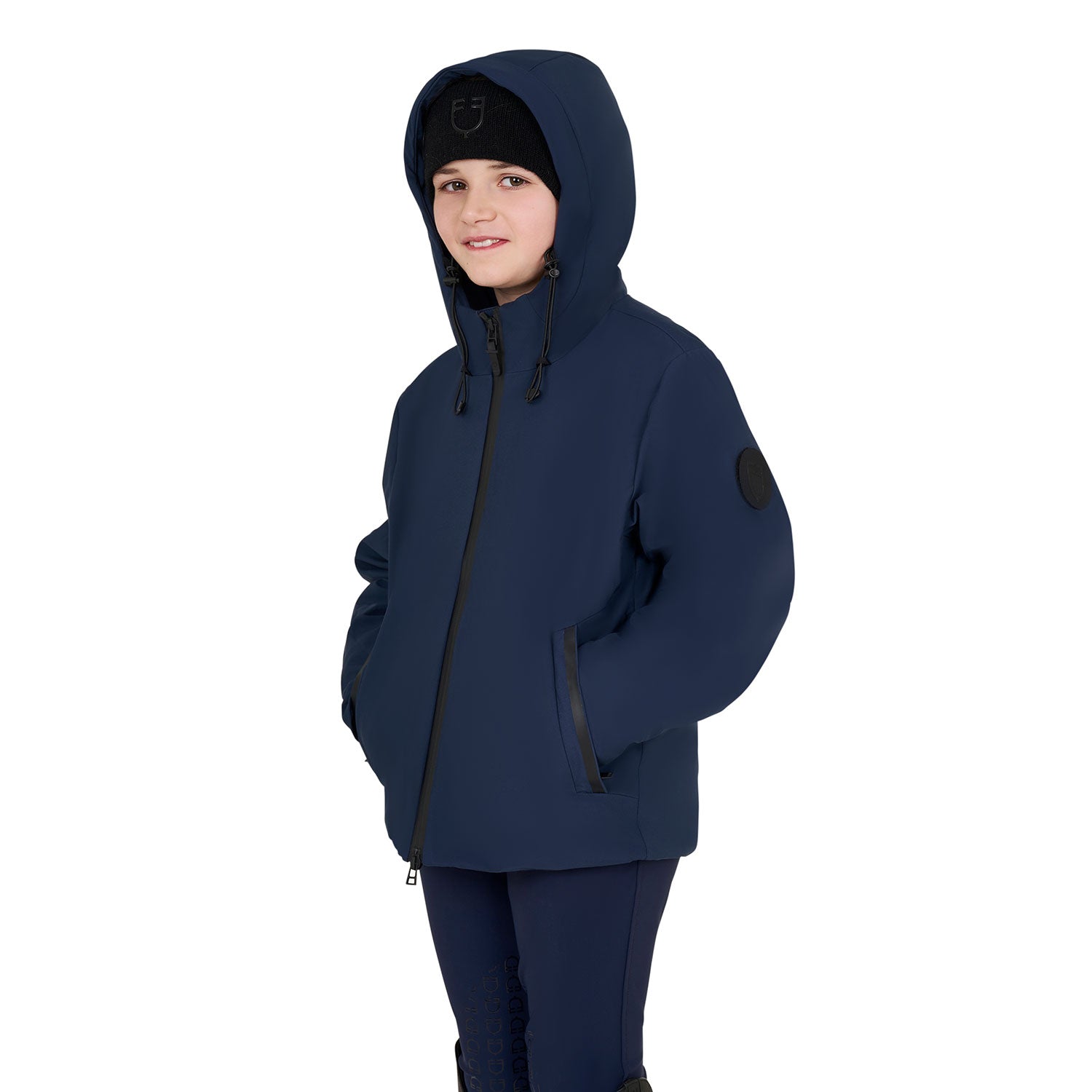 Equestro Unisex Kids Waterproof And Windproof Nylon Jacket #colour_blue