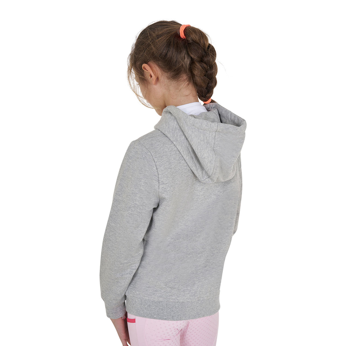 Equestro Kids' Hoodie With Zip And Sponge Lettering #colour_grey-fucsia