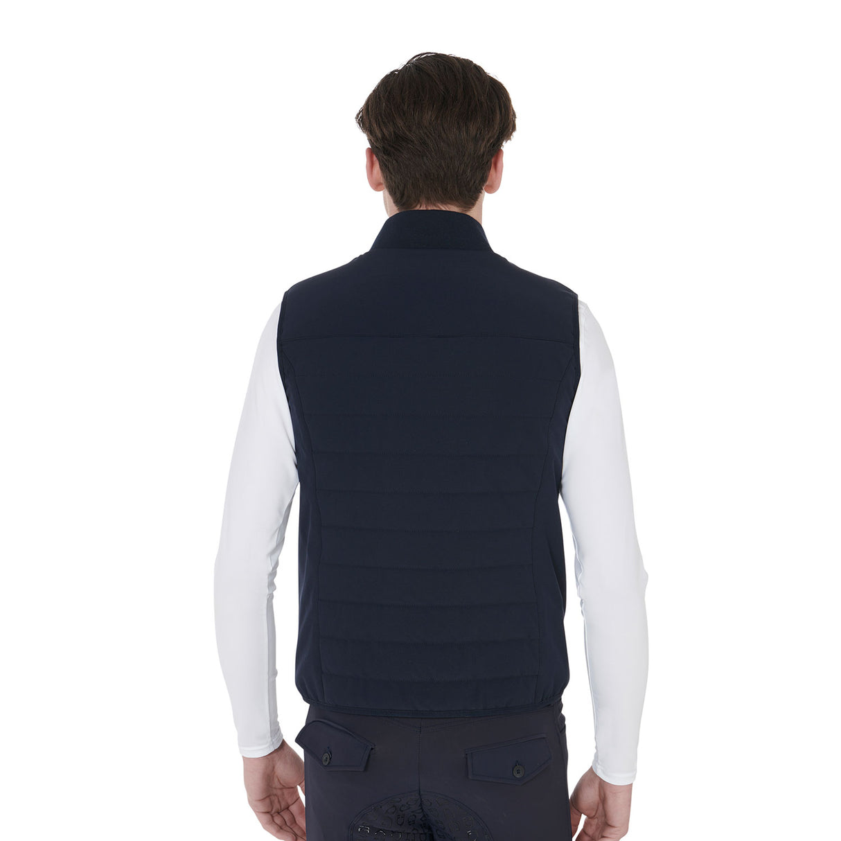 Equestro Men's Vest In Breathable Technical Fabric #colour_blue