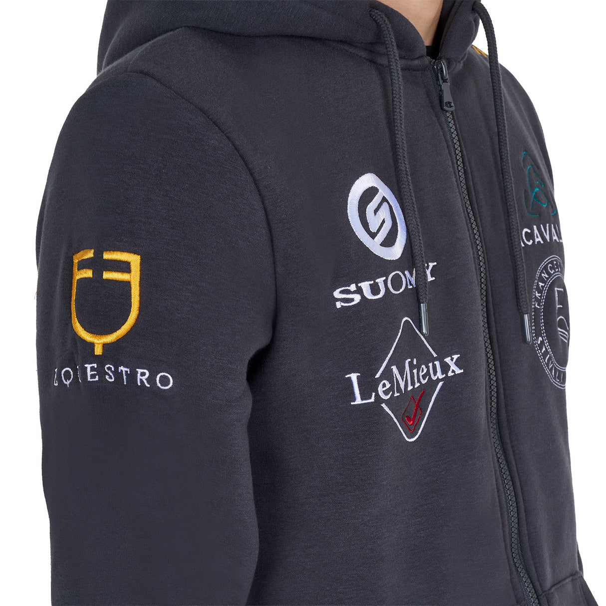Men's sweatshirt with multi-logo hood