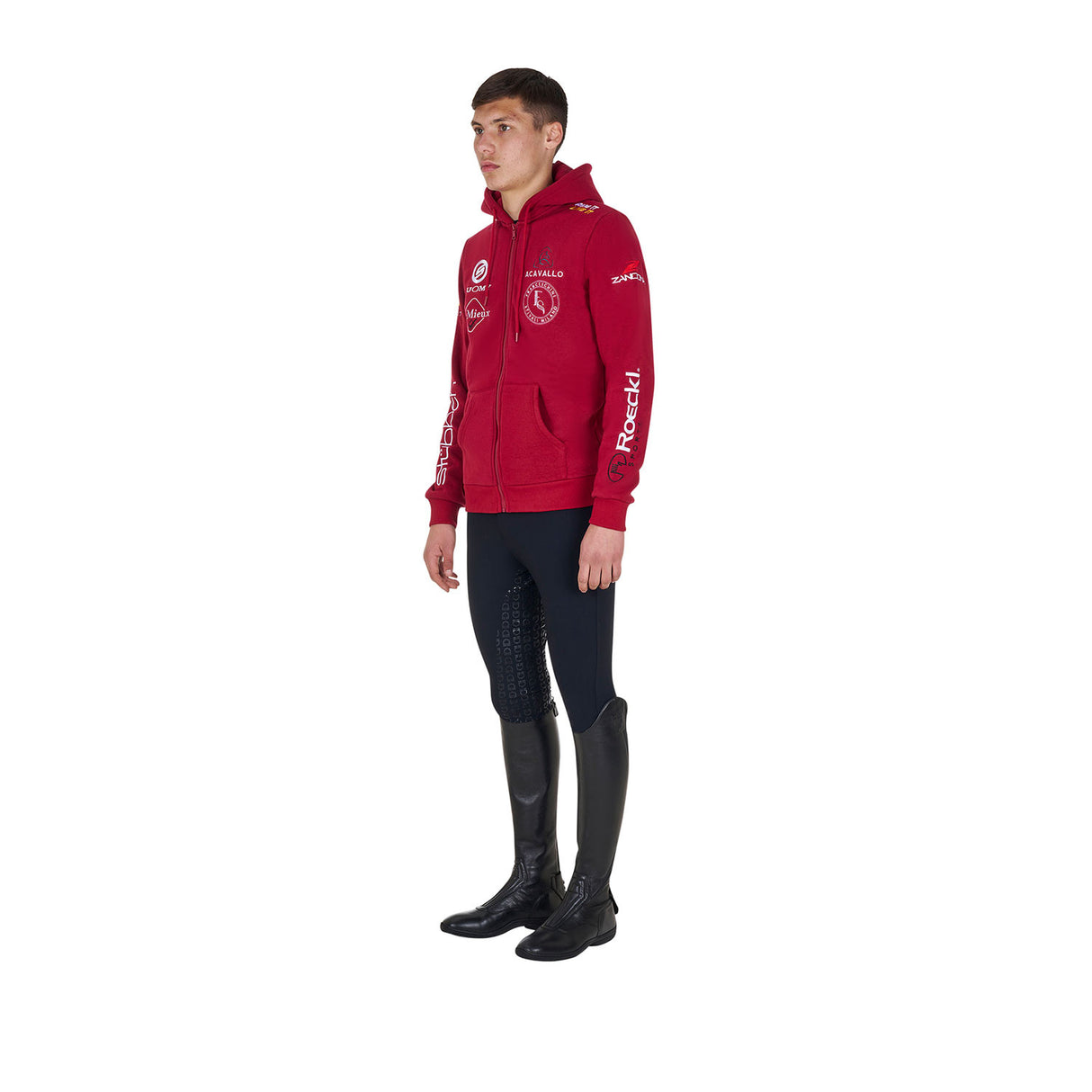 Men's sweatshirt with multi-logo hood