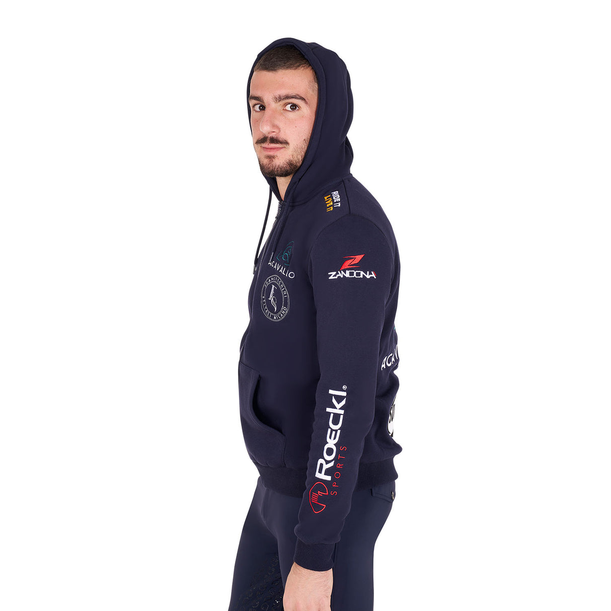 Men's sweatshirt with multi-logo hood