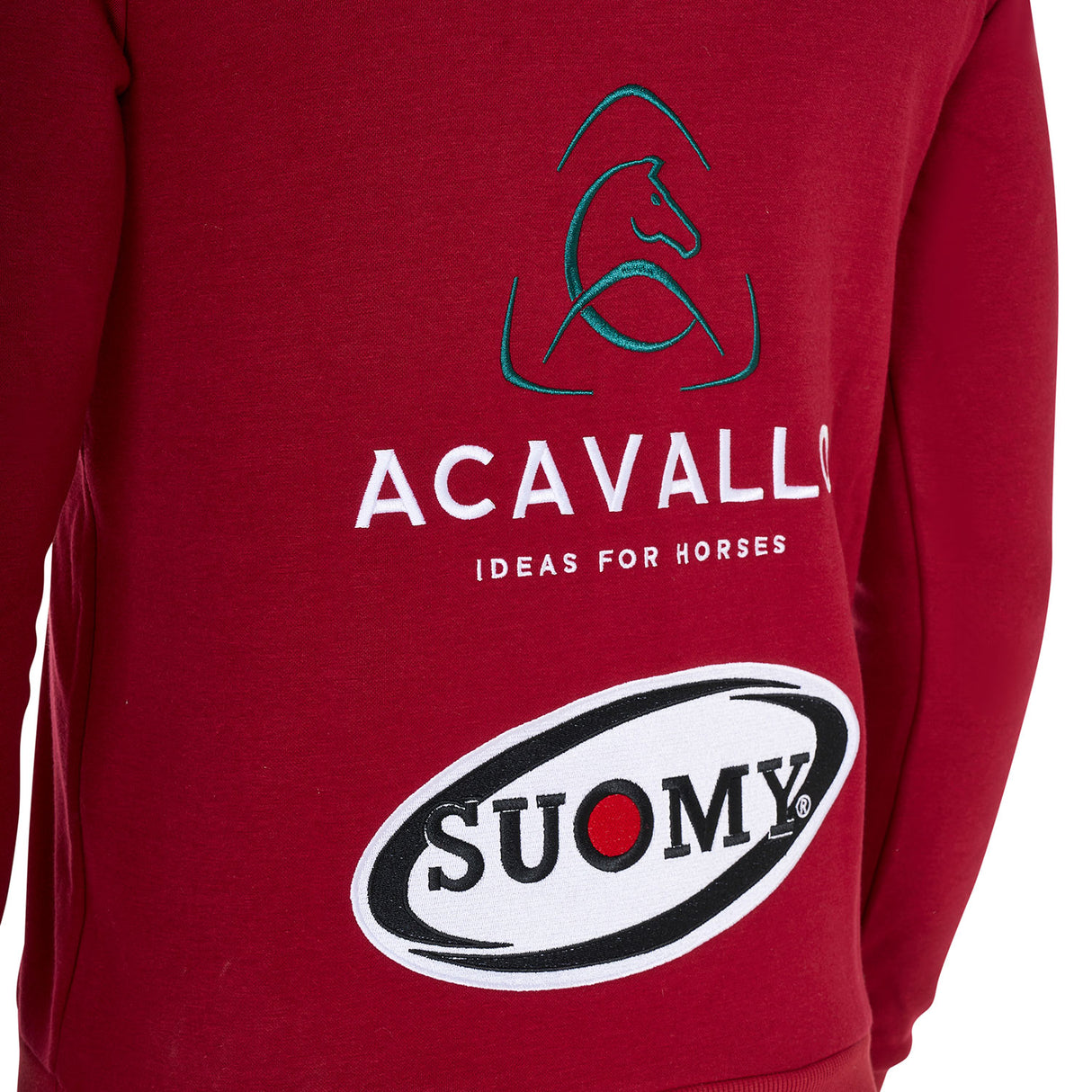 Equestro Men's Hoddie With Multilogo Patches #colour_burgundy