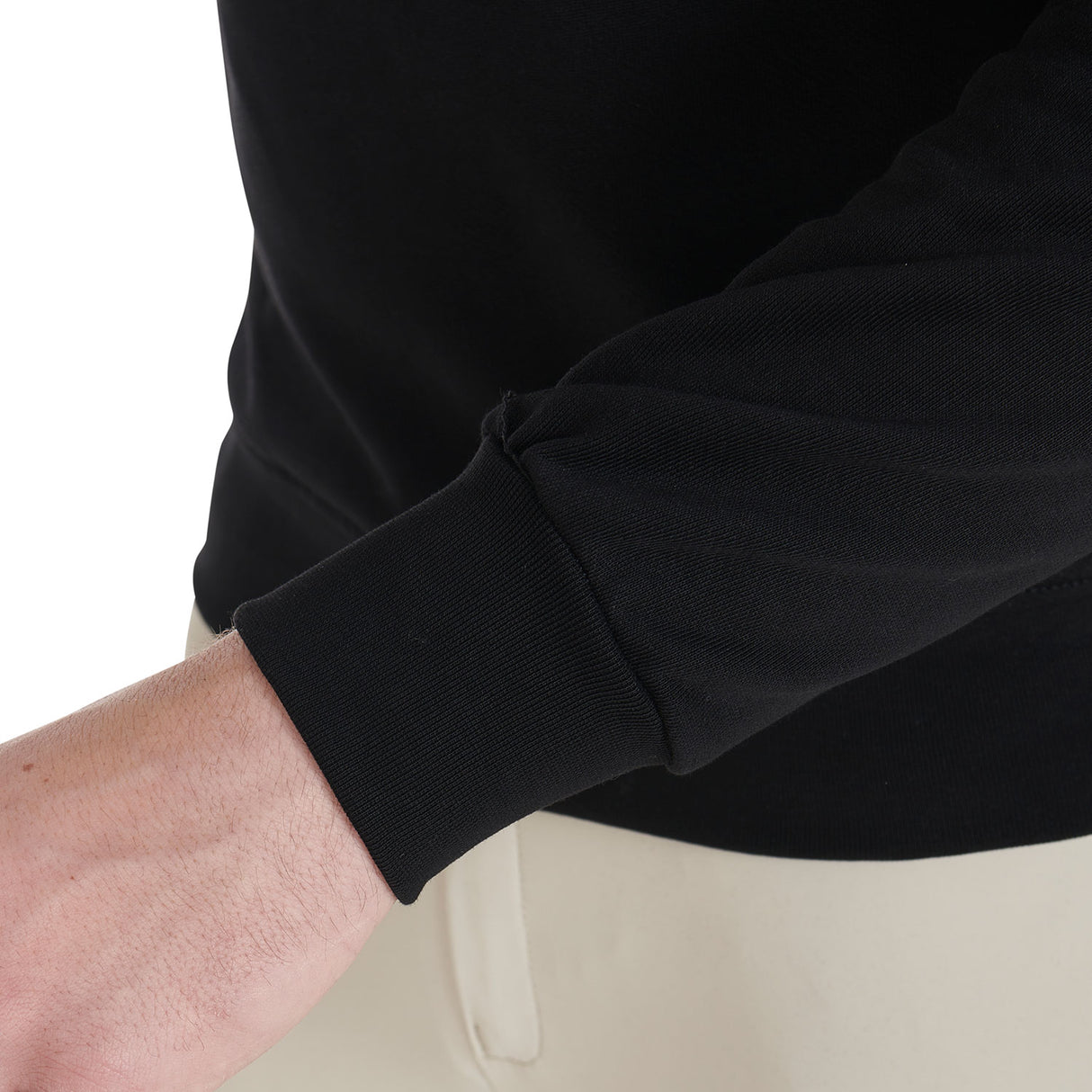 Equestro Men's Cotton Crewneck Sweatshirt With Logo On The Chest #colour_black