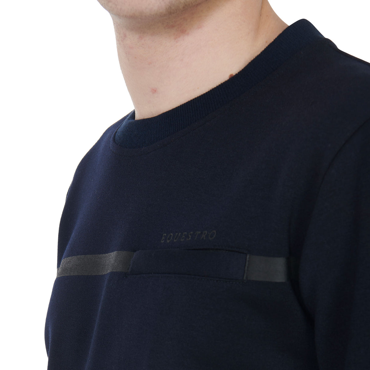 Equestro Men's Interlock Crewneck Sweatshirt #colour_blue