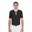 Equestro Men's Slim Fit Short Sleeve Competition Polo Shirt #colour_black