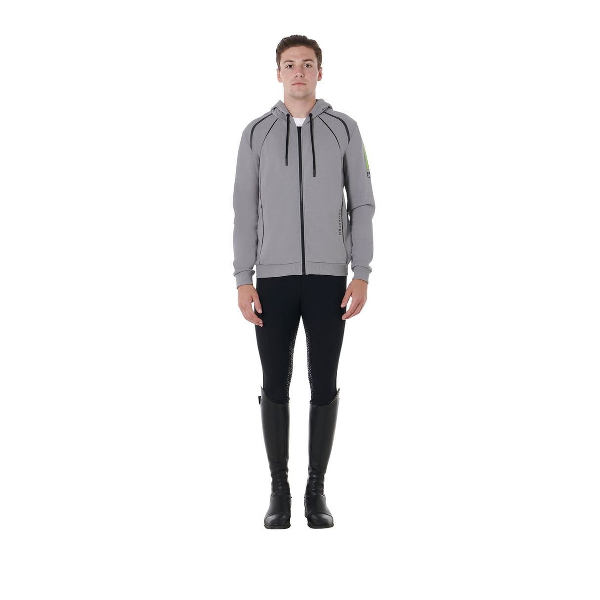 Equestro Men's Front Zip Hoodie #colour_grey