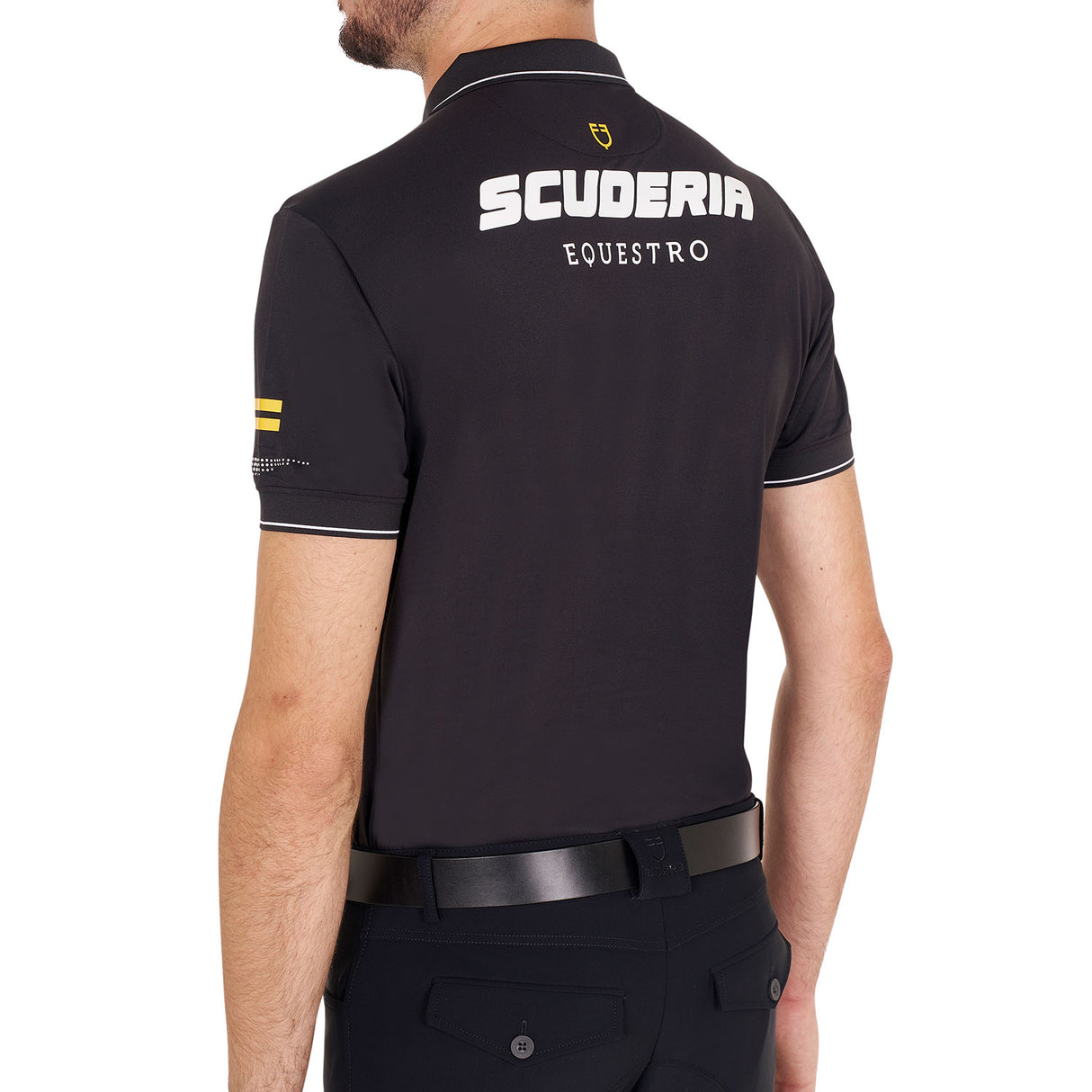 Equestro Man's Scuderia Equestro Collection Polo #colour_black