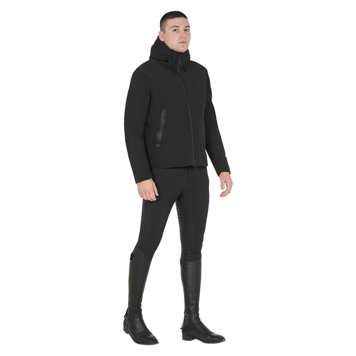 Equestro Men's Waterproof And Windproof Jacket In Nylon #colour_black