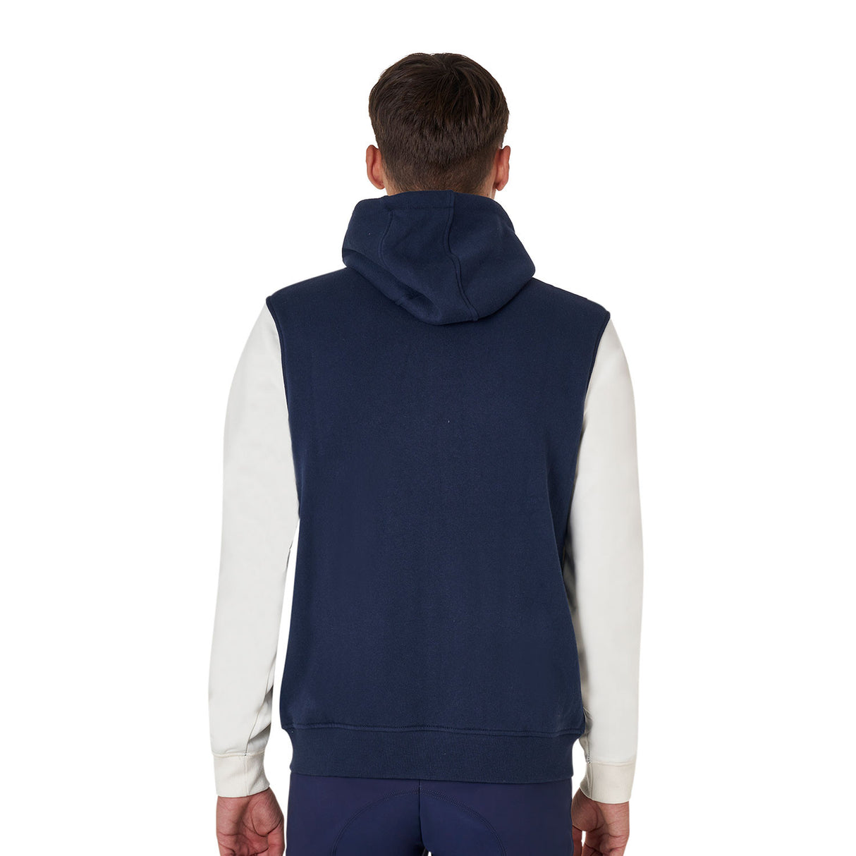 Men's institutional two-tone hoodie with front zip