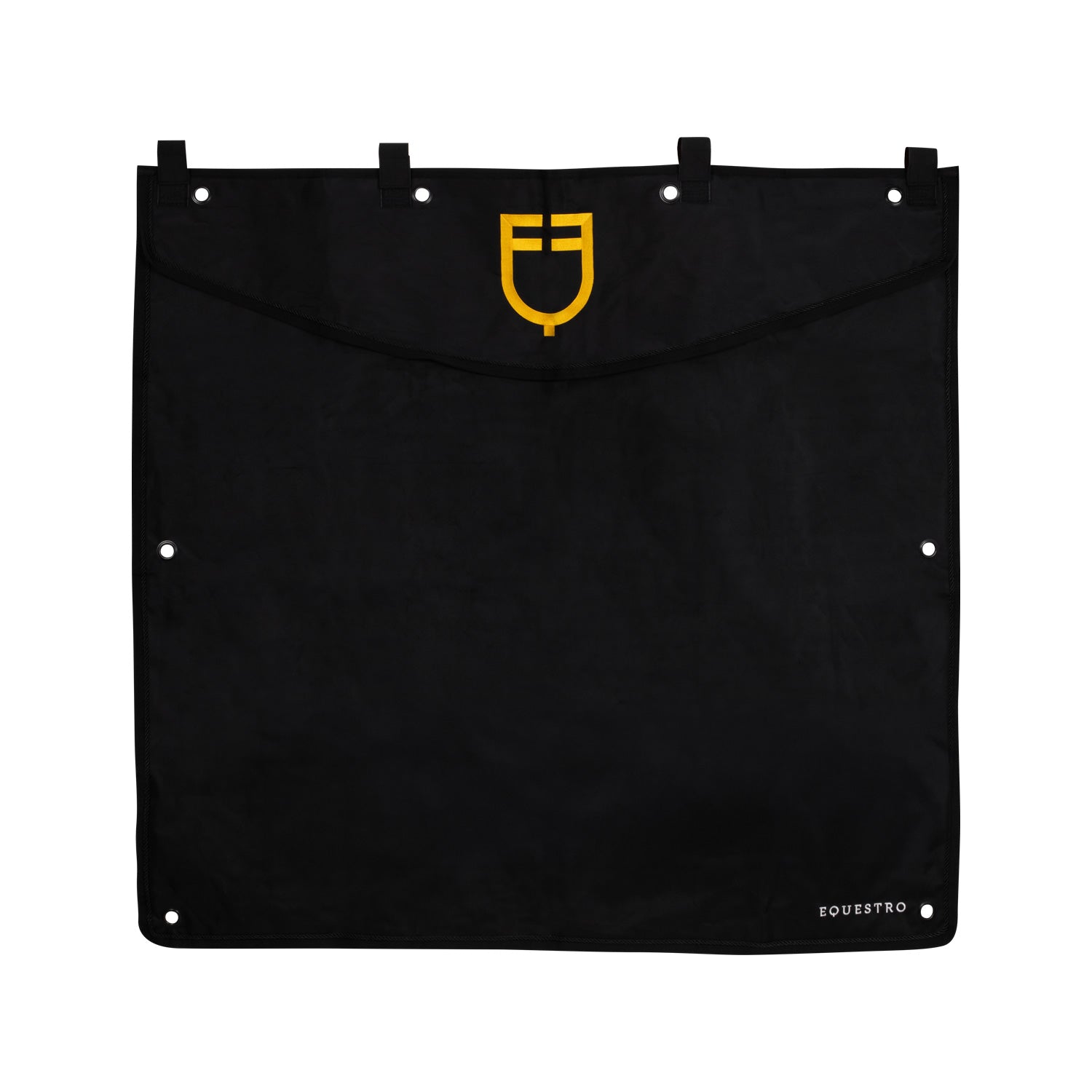 Equestro Short Stable Curtain With Embroidered Logo #colour_black