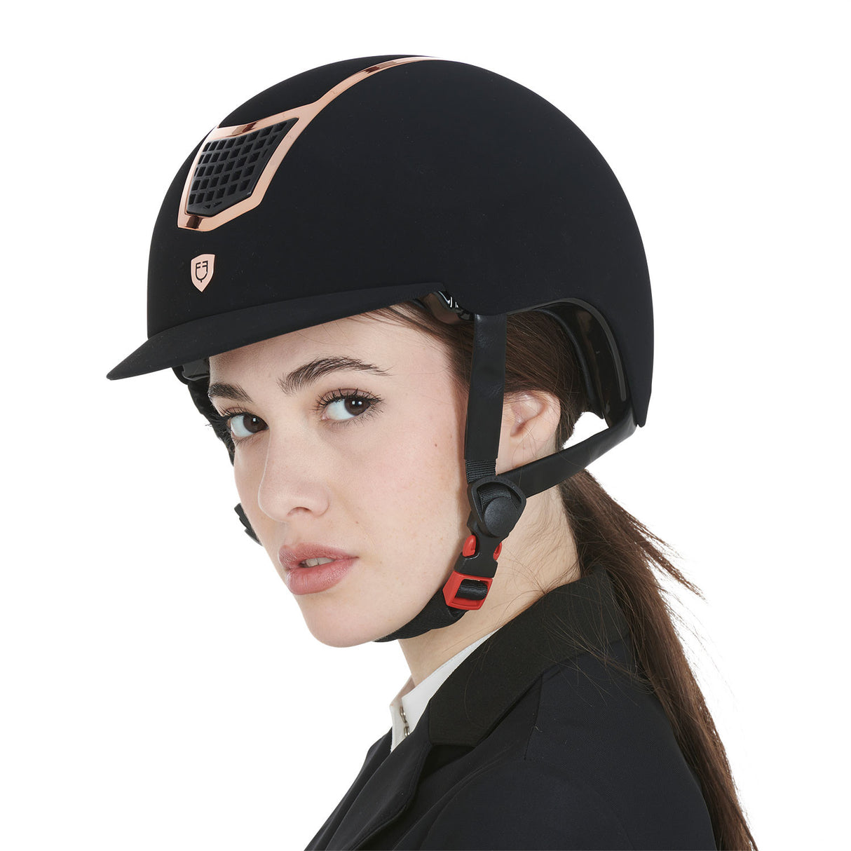 Helmet with colored velvet frame