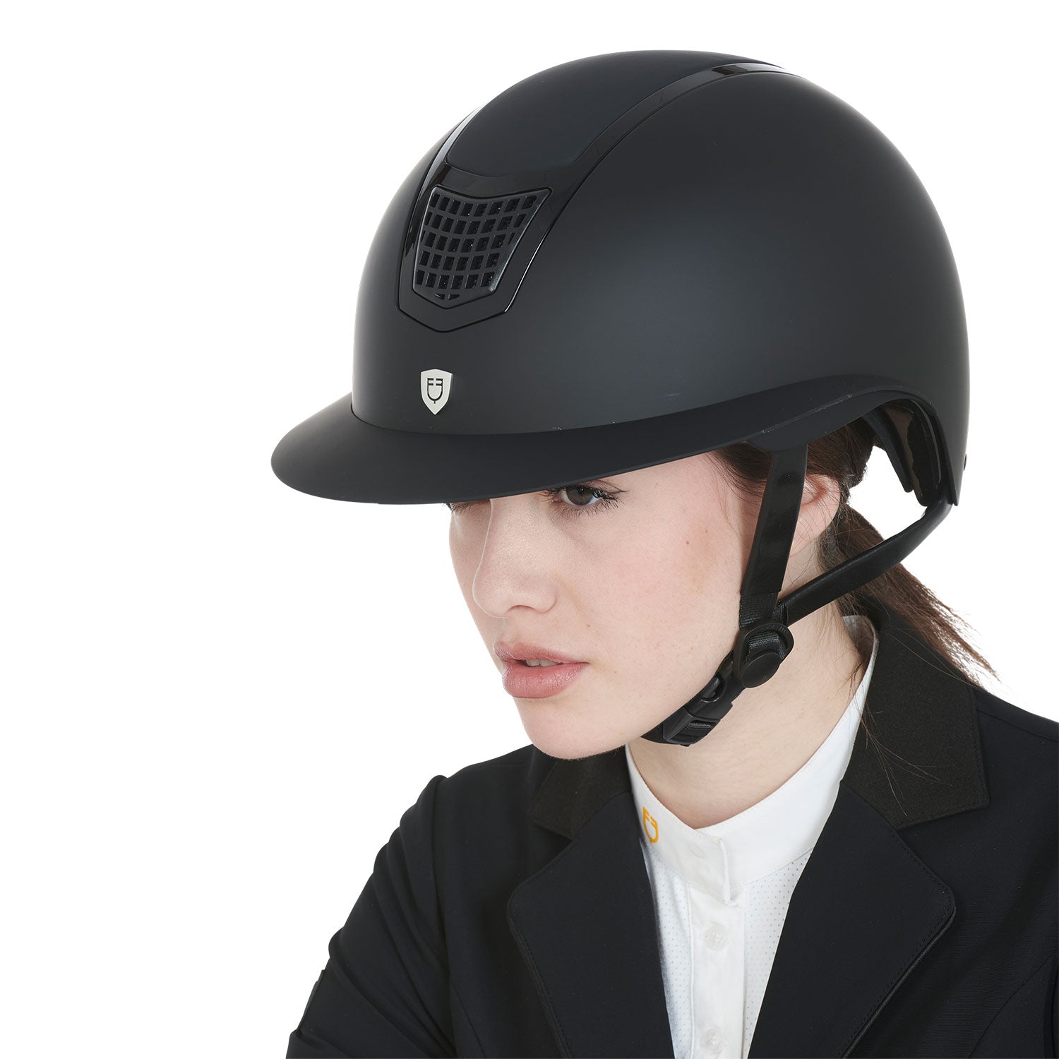 Equestro Ultra-Light Helmet In Resistant Matte Plastic En 1384-2023 Homologation #colour_black
