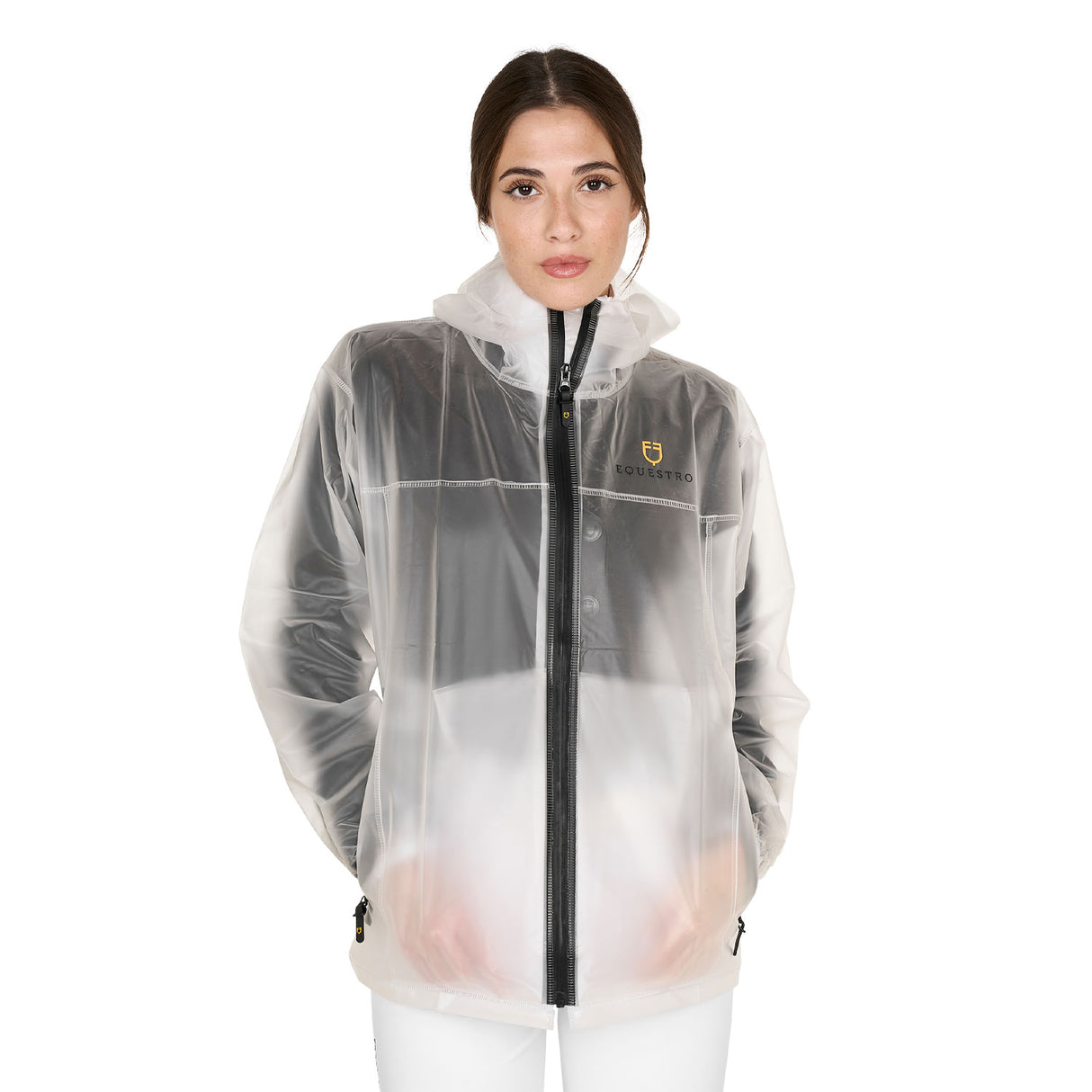 Equestro Unisex Basic Raincoat #colour_white