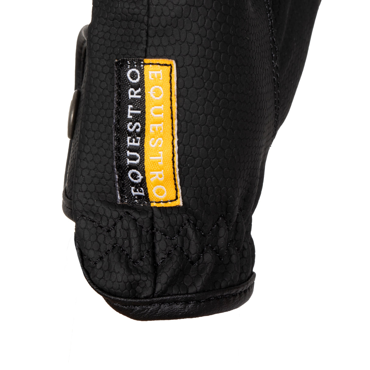 Equestro Unisex Gloves In Soft Synthetic Leather With Velcro Fastening #colour_black