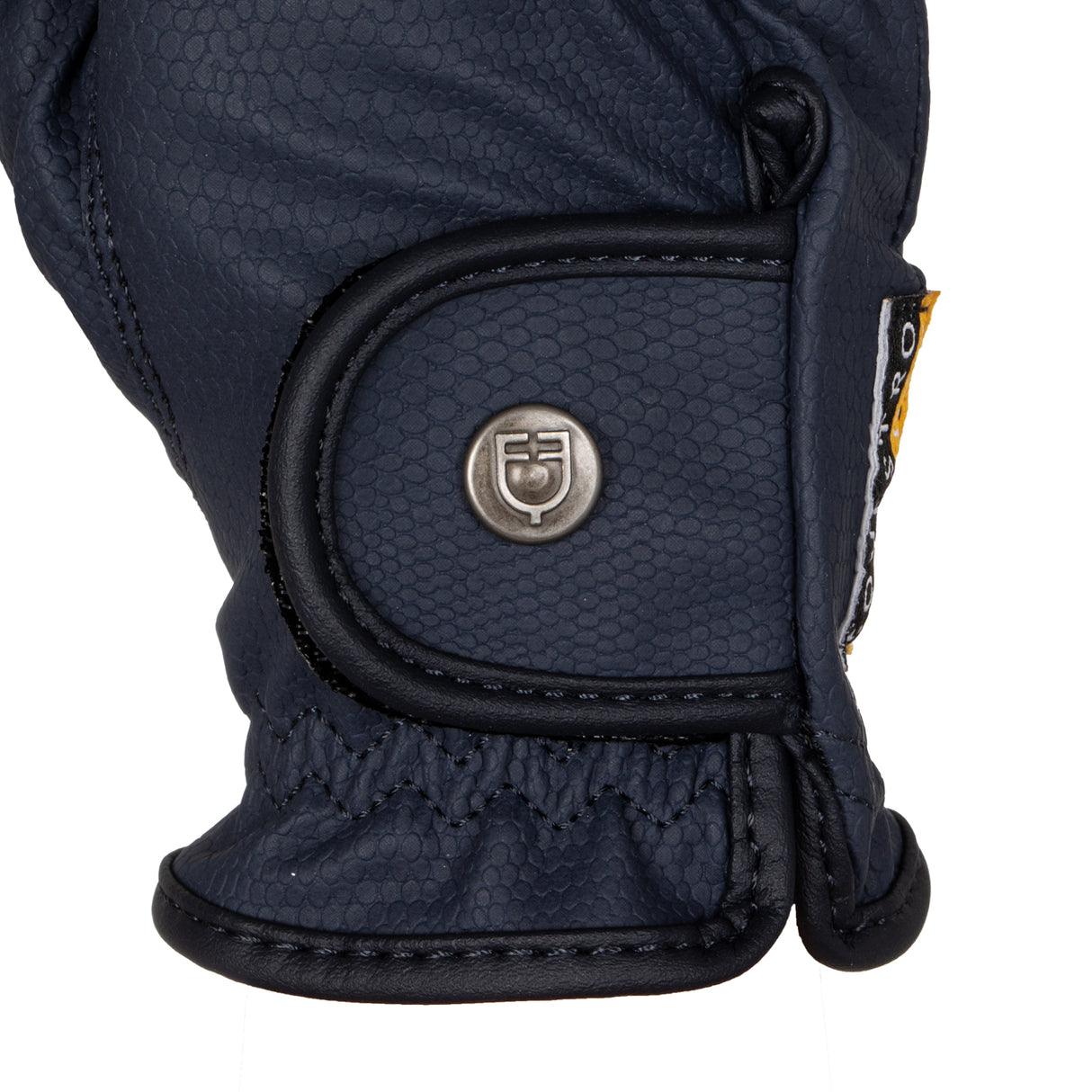 Equestro Unisex Gloves In Soft Synthetic Leather With Velcro Fastening #colour_blue