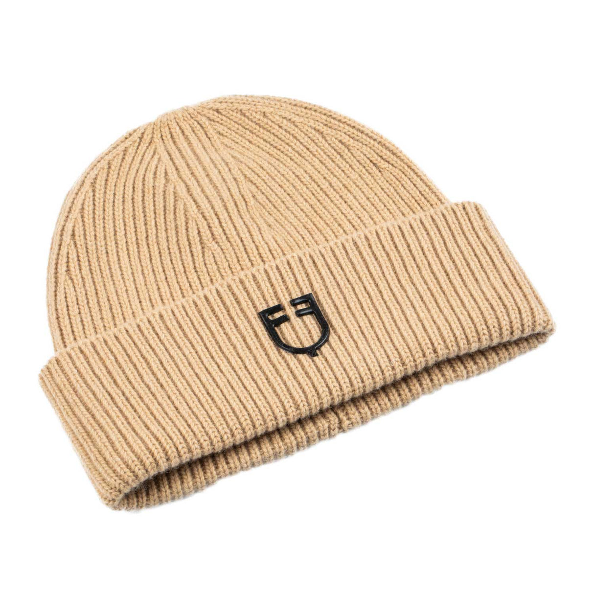 Equestro Unisex Knitted Texture Wool Beanie #colour_beige
