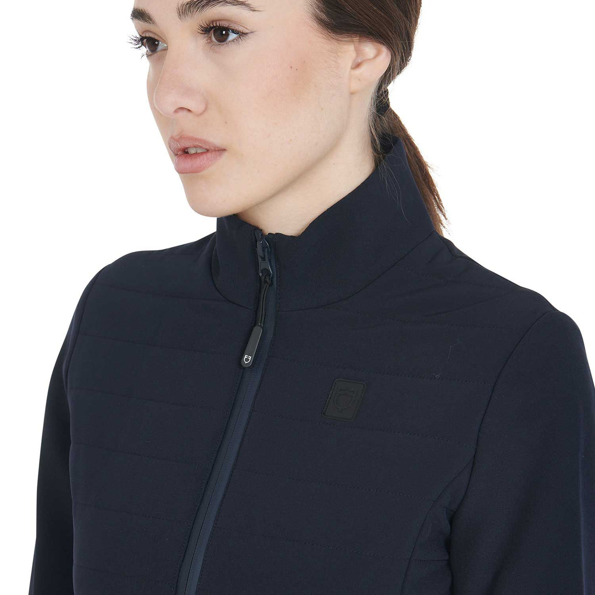 Equestro Women's Jacket In Technical And Perforated Fabric #colour_blue