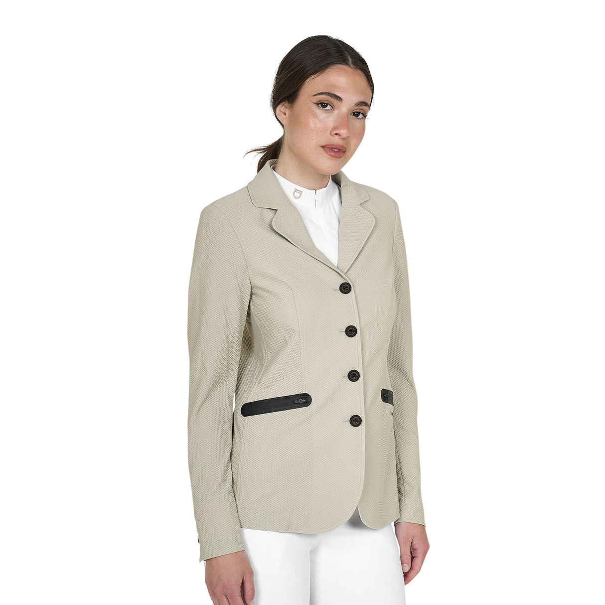 Women's competition jacket four buttons perforated fabric