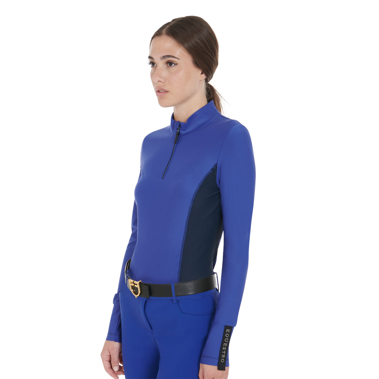 Equestro Women's Long-Sleeved Training Technical Polo Shirt