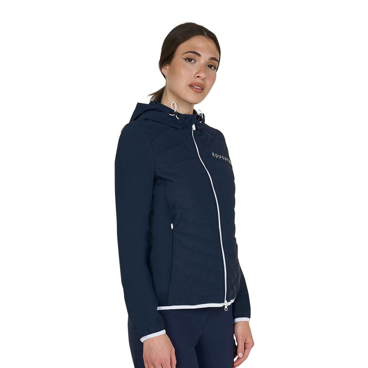 Women's down jacket in technical blend