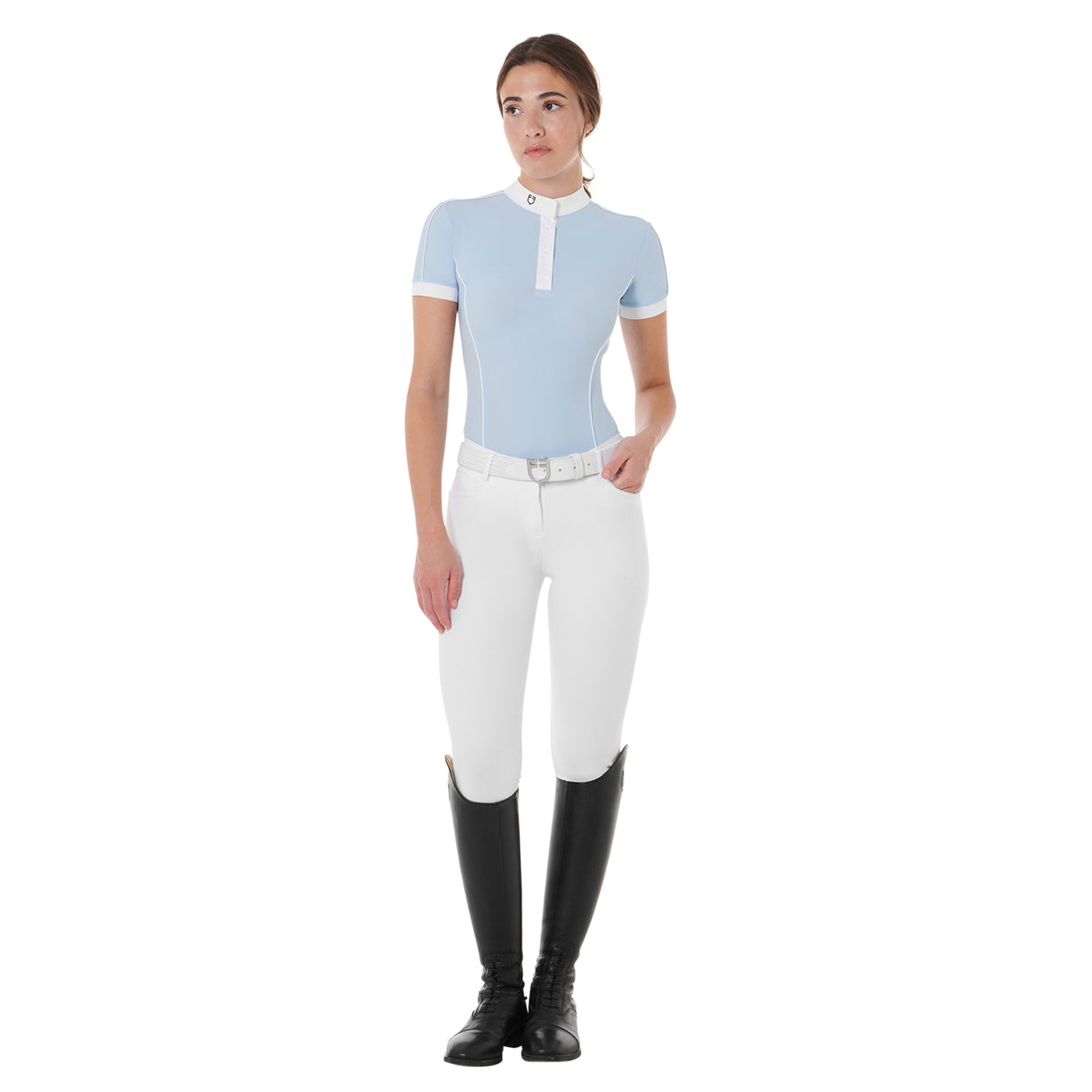 Equestro Women's Competition Body Polo Shirt #colour_blue