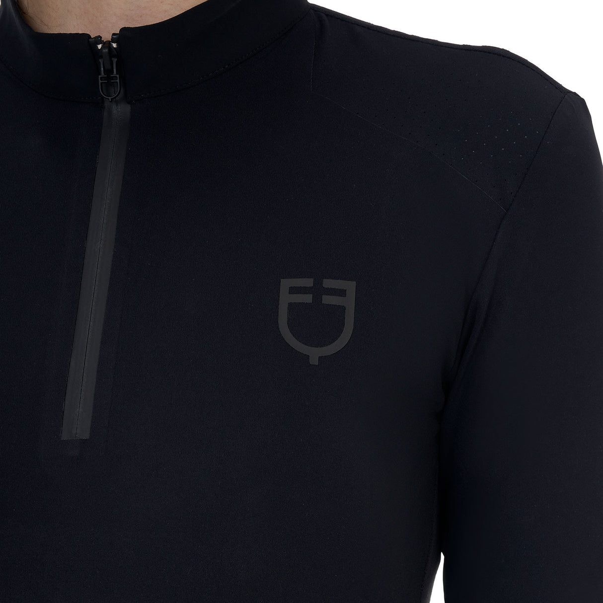 Equestro Ridertechnology women's training polo shirt long sleeves and zip