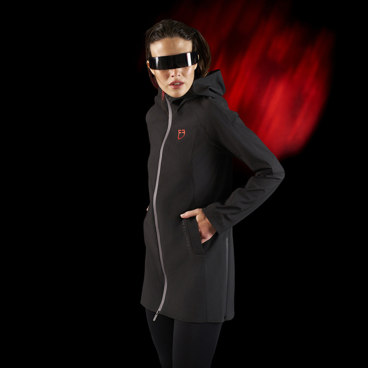 Equestro Ridertechnology women's waterproof shell jacket long