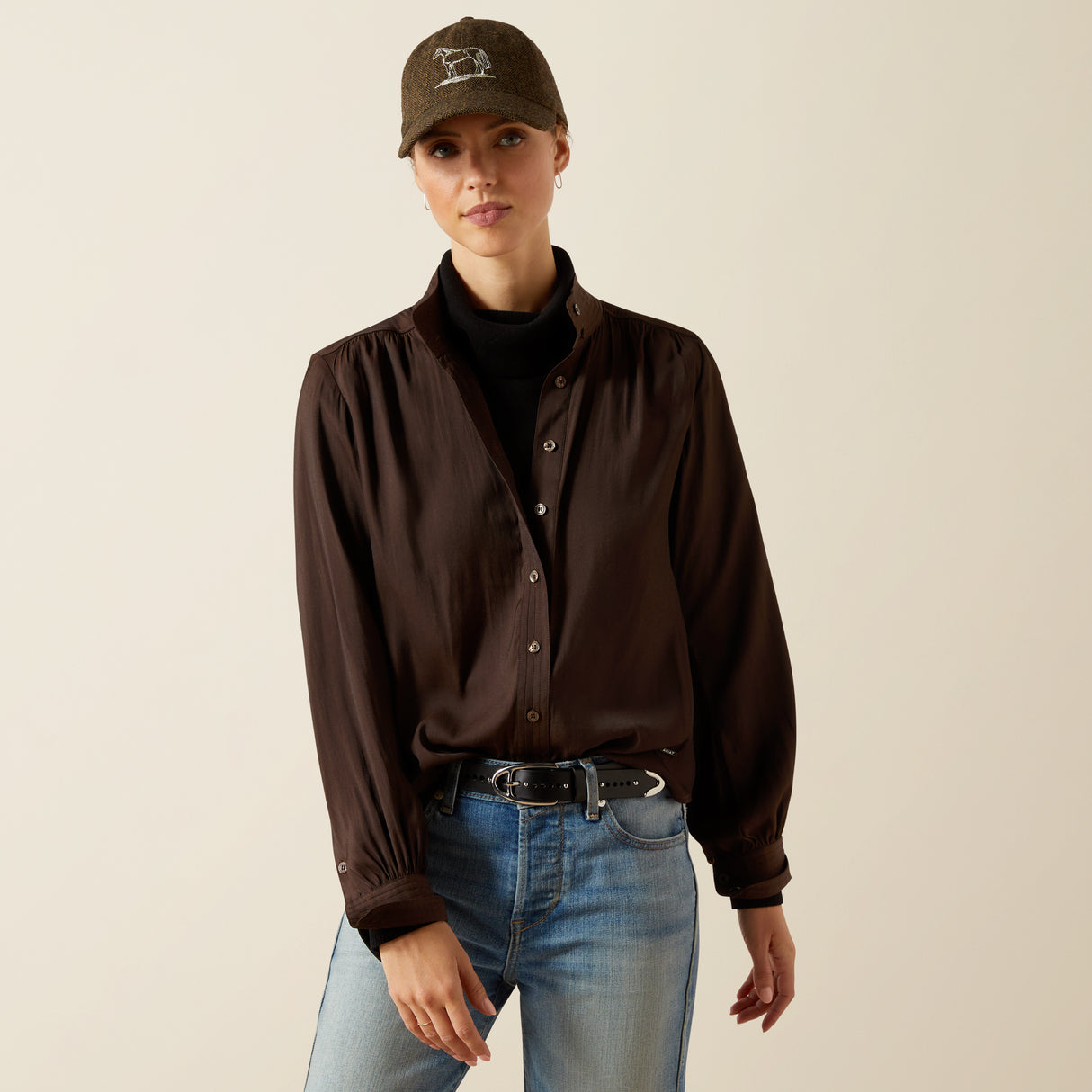 Ariat Women's Kildwick Blouse #colour_coffee-bean