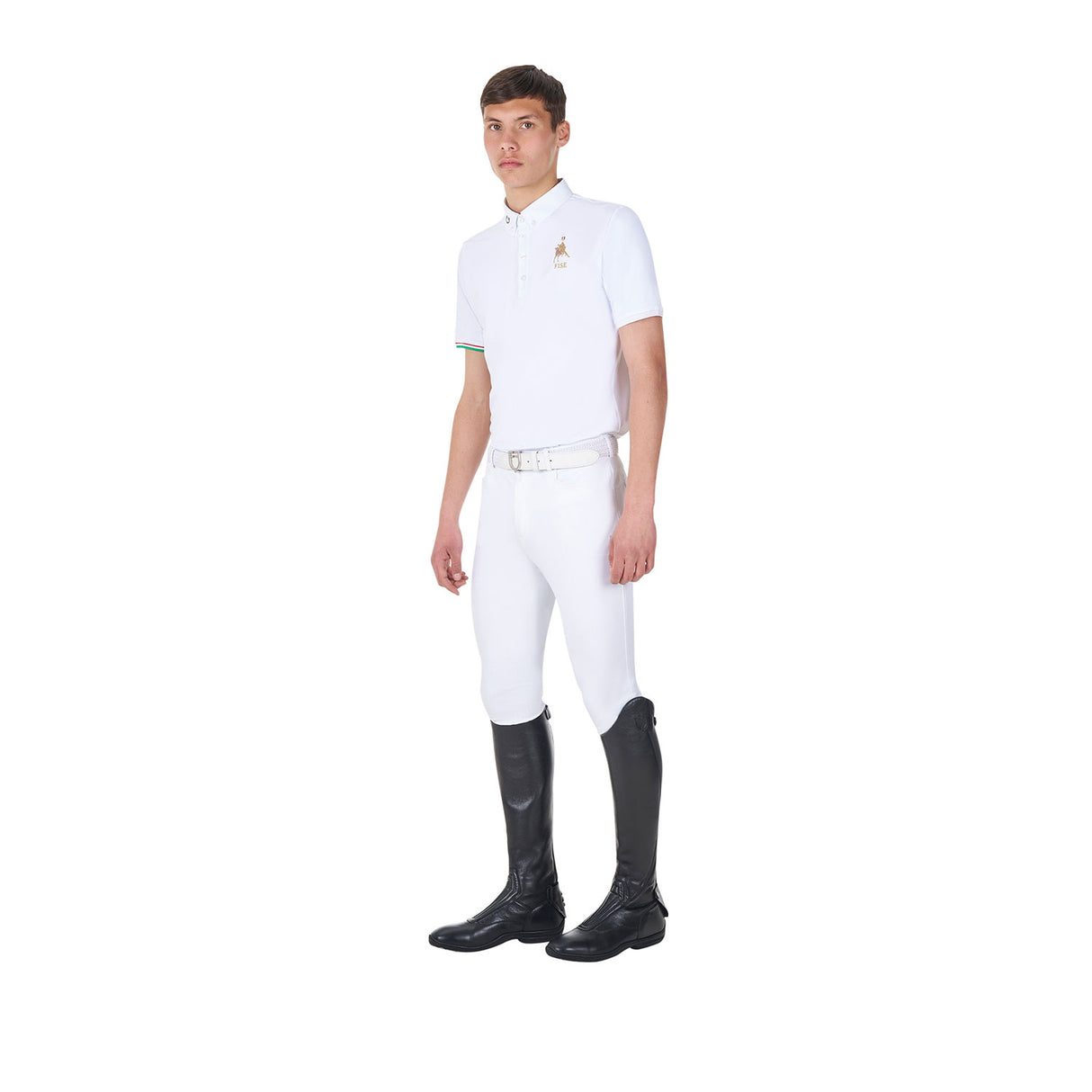 Equestro Men's Competition Polo Shirt Equestro X Fise #colour_white