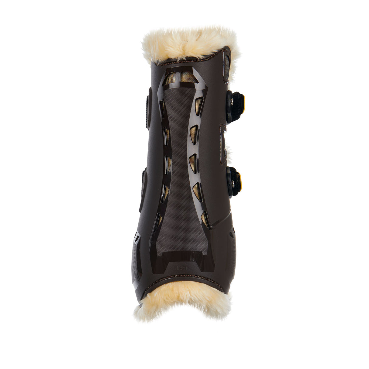 Equestro Tendon Boots In Polyurethane With Synthetic Lambskin #colour_brown