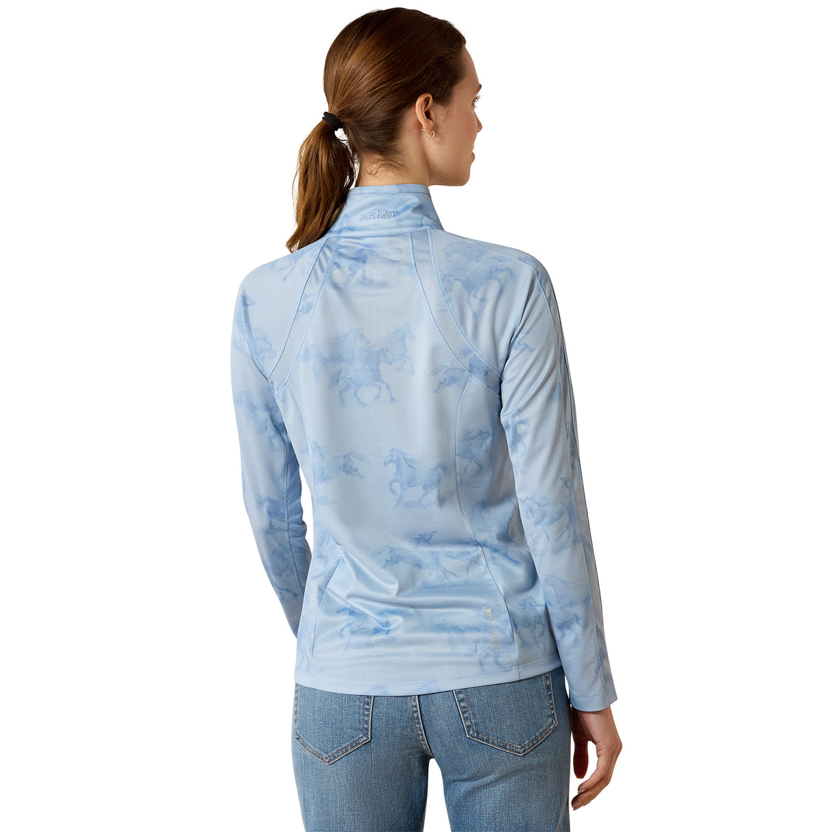 Ariat Women's Sunstopper 3.0 1/4 Zip Baselayer #colour_st.-tropez-mirage-print