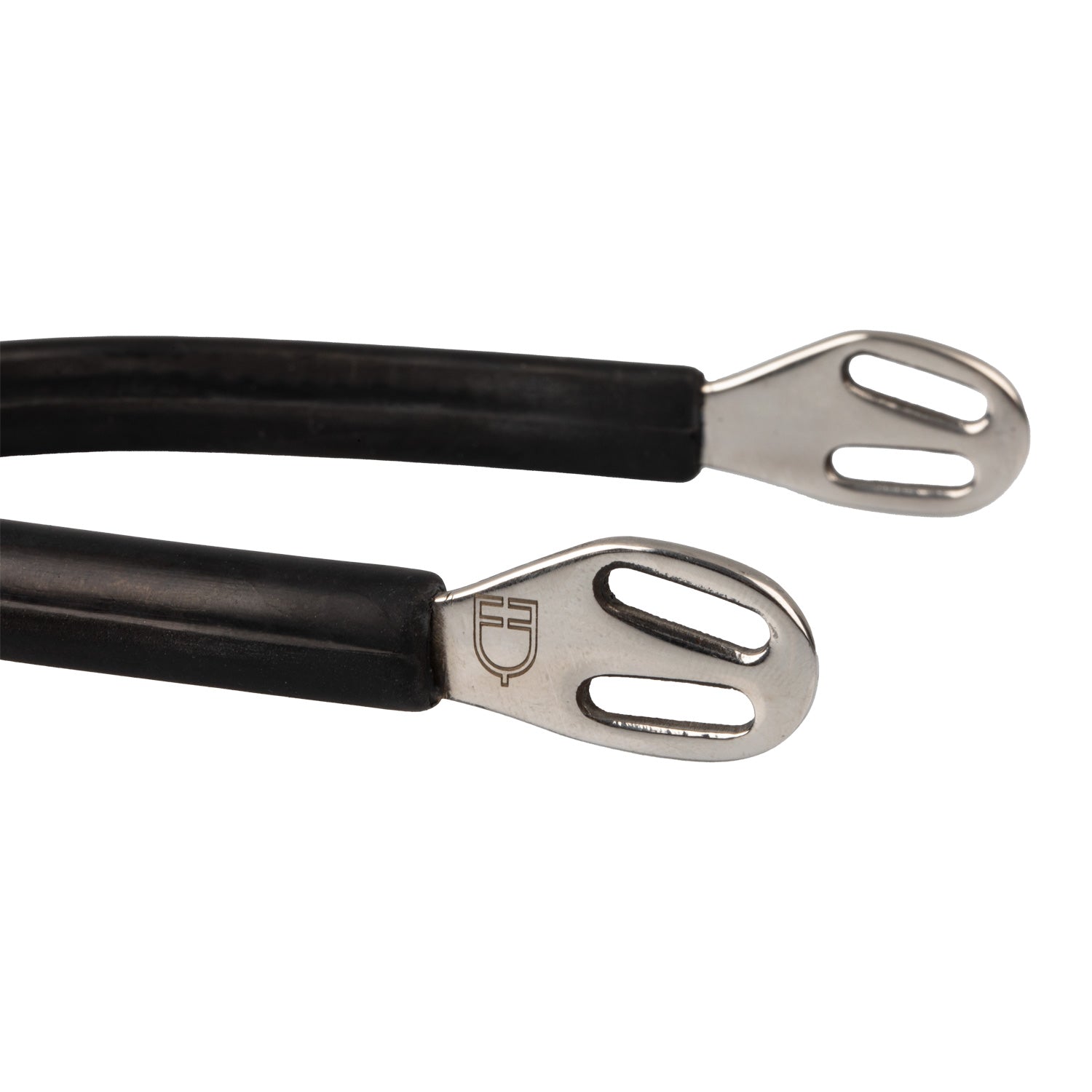 Equestro Rubber Covered Plane Round Rowel Spurs