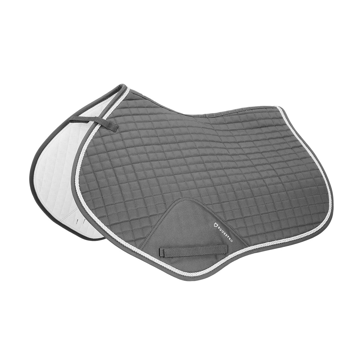 Equestro Shaped Jumping Saddle Pad In Cotton #colour_grey