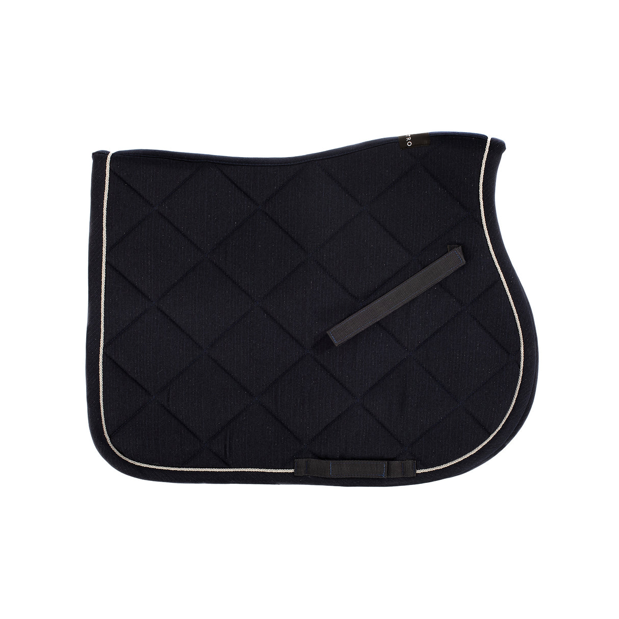 Equestro Jumping Saddle Pad In Cotton With Trimmings With Logo #colour_blue