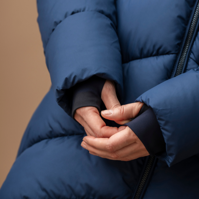 Alessandro Albanese Nivia Ripstop Long Puffer Coat #colour_core-navy