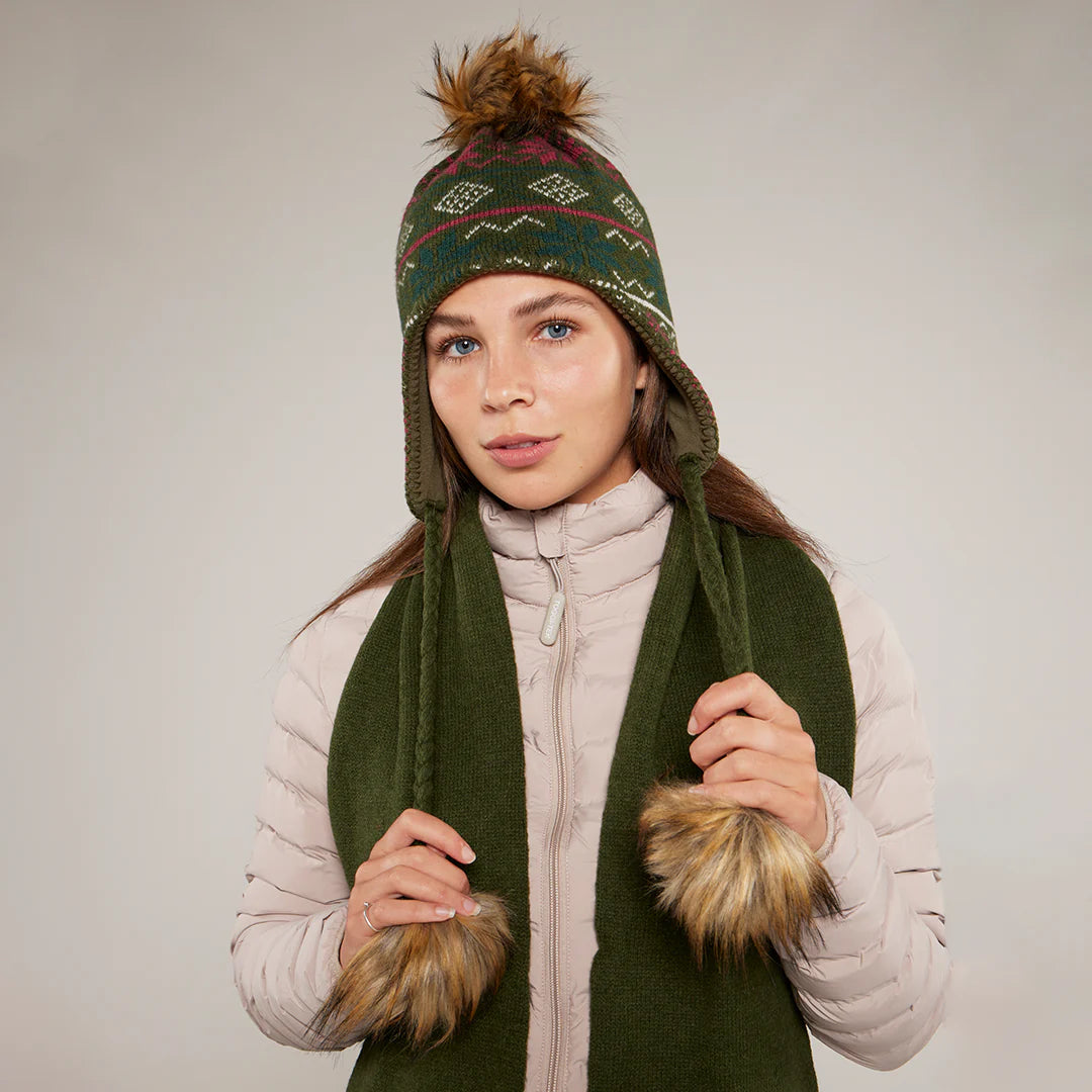 Toggi Winterton Knitted Trapper Hat #colour_moss