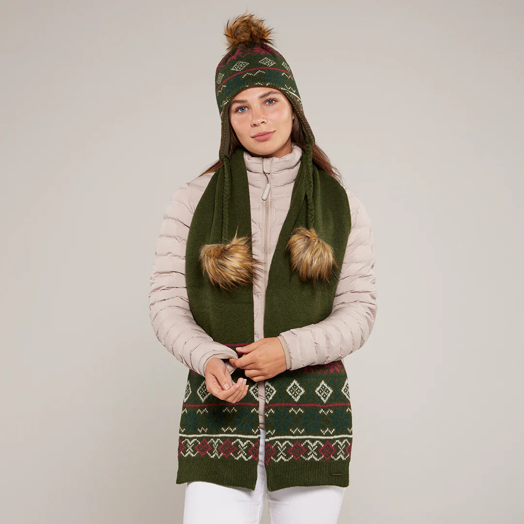 Toggi Weston Knitted Scarf #colour_moss