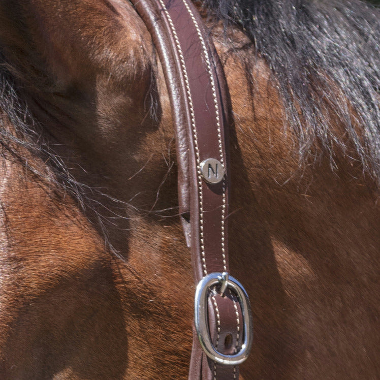 Norton Pro Grooming Leather Headcollar #colour_brown