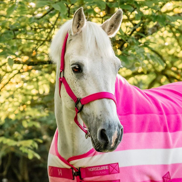 Horseware Ireland Newmarket Headcollar & Leadrope #colour_whitney-pink