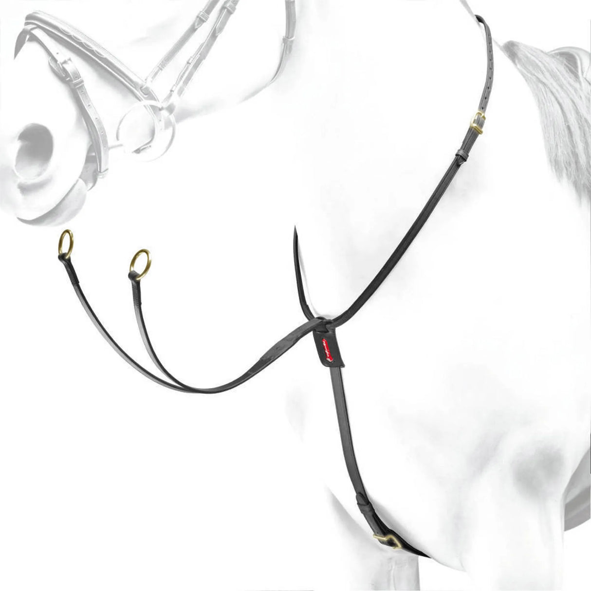 Equipe Leather Martingale with Brass Fittings #colour_black